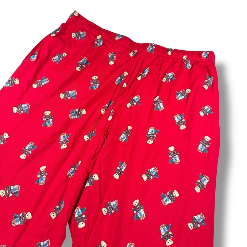 Polo Ralph Lauren Mens Polo Bear Cotton Pajama Pant Size‎ Large L Red